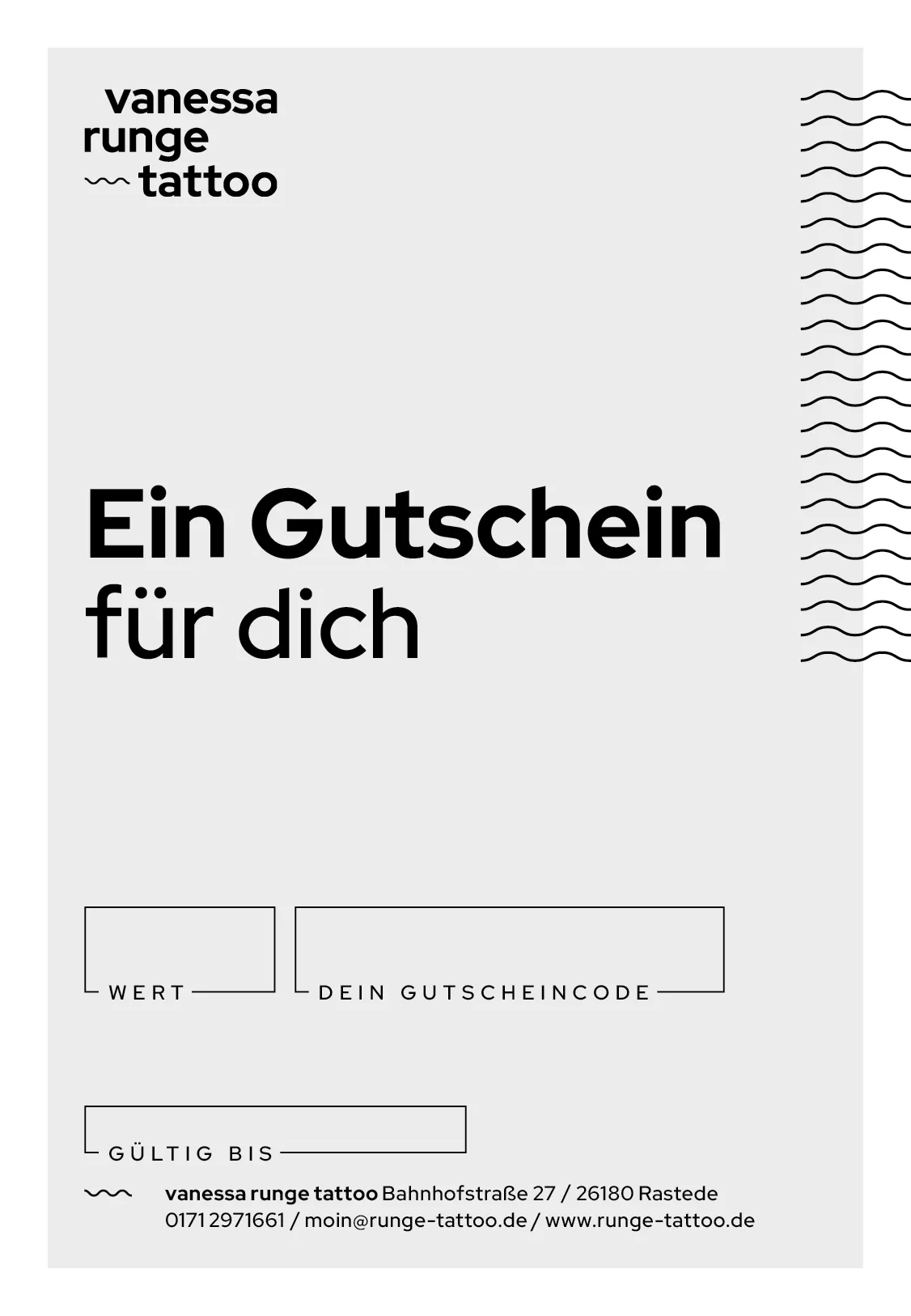 Tattoo-Gutschein von Vanessa Runge